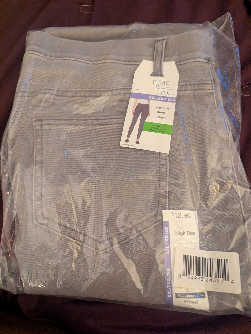 Time and Tru High-Rise Stretch Jeggings - Gray